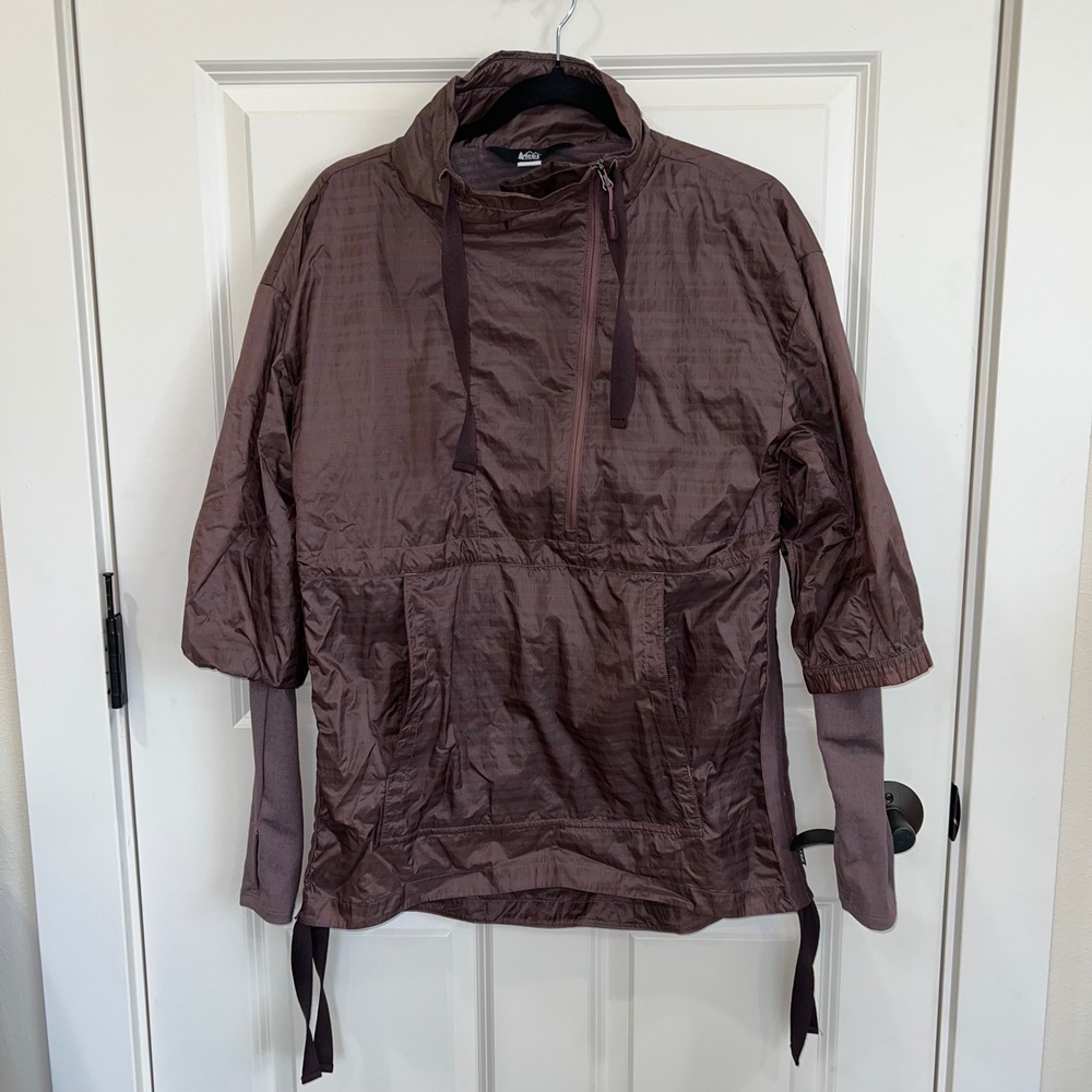 REI Coop Screeline‎ Hybrid Pullover Windshirt Jacket Womens XS Brown